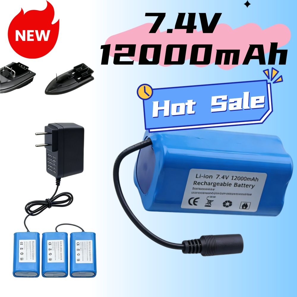 Bateria de 7.4V 12000mAh com C - Fish Finder Charger avaliação e preço